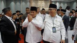 Menteri Pertahanan Prabowo Subianto saat hadiri cara Pembekalan Materi acara Rakernas LDII 2023, di Grand Ballroom Minhaajurosyidiin, Lubang Buaya, Jakarta Timur, Selasa (7/11/2023).(Dok. Tim Media Prabowo)
