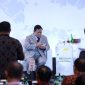 Calon presiden dari Koalisi Indonesia Maju, Prabowo Subianto dalam acara dalam 'Sarasehan 100 Ekonom Indonesia 2023' yang digagas INDEF di Menara Bank Mega, Jakarta Selatan. (Dok. Tim Media Prabowo Subianto)
